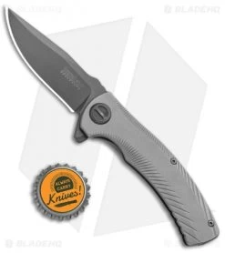 Kershaw Seguin Assisted Opening Frame Lock Knife Gray (3.1" Gray) 3490 -Kershaw Shop Kershaw Seguin SA FL Gray Gray 3490 BHQ 94082 jr bottlecap