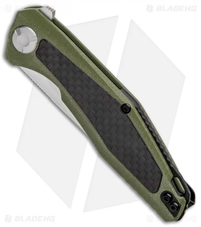 Kershaw Sinkevich Atmos Liner Lock Knife OD Green G-10/Carbon Fiber (3" Satin) 2 Kershaw Sinkevich Atmos Liner Lock Knife OD Green G-10/Carbon Fiber (3" Satin) - Image 2