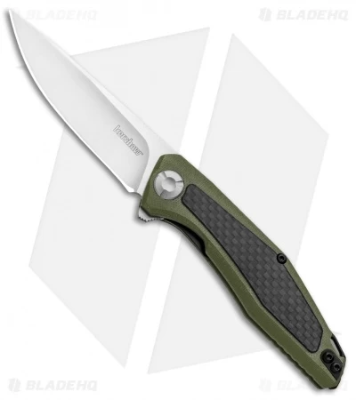 Kershaw Sinkevich Atmos Liner Lock Knife OD Green G-10/Carbon Fiber (3" Satin) 1 Kershaw Sinkevich Atmos Liner Lock Knife OD Green G-10/Carbon Fiber (3" Satin)