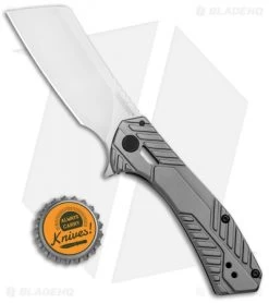 Kershaw Static Cleaver Frame Lock Knife Gray Stainless Steel (2.8" Satin) 3445 -Kershaw Shop Kershaw Static Cleaver FL Gray SS Satin 3445 BHQ 101842 jr bottlecap
