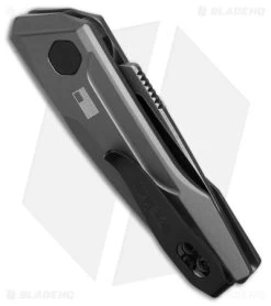 Kershaw Launch 9 Automatic Knife Drop Point Gray Aluminum (2" Black SW) -Kershaw Shop Kershaw launch 9 AK Drop Point Gray Aluminum 2in BSW BHQ 177025 td side