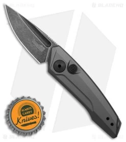 Kershaw Launch 9 Automatic Knife Drop Point Gray Aluminum (2" Black SW) -Kershaw Shop Kershaw launch 9 AK Drop Point Gray Aluminum 2in BSW BHQ 177025 td size