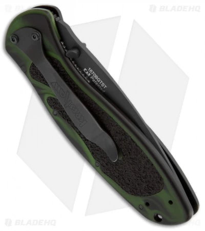 Kershaw Blur Tanto Assisted Opening Knife Green (3.375" Black Serr) 1670BGTST 2 Kershaw Blur Tanto Assisted Opening Knife Green (3.375" Black Serr) 1670BGTST - Image 2