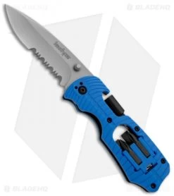 Kershaw Select Fire Knife Blue Multi-Tool (3.375" Bead Blast Plain) 1920BLSTWM