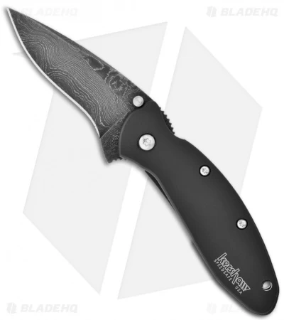 Kershaw Scallion Assisted Opening Knife Black (2.25" Damascus) 1620DAMBK 1 Kershaw Scallion Assisted Opening Knife Black (2.25" Damascus) 1620DAMBK