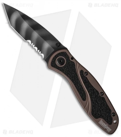 Kershaw Blur Tanto Assisted Opening Knife Brown (Tiger Stripe Serr) 1670BRNTTSST 1 Kershaw Blur Tanto Assisted Opening Knife Brown (Tiger Stripe Serr) 1670BRNTTSST