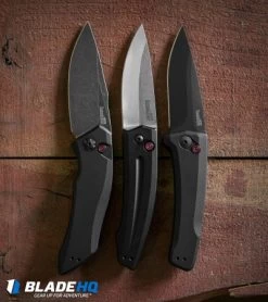 Kershaw Launch 3 Automatic Knife Black Aluminum (3.4" Black) 7300BLK -Kershaw Shop kershaw launch 1 blackwash 2 sw 3 blk dl 2
