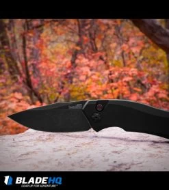 Kershaw Launch 1 Automatic Knife Black Aluminum (3.4" BlackWash) 7100BW -Kershaw Shop kershaw launch 1 blackwash BHQ 27374 fall leaves dl
