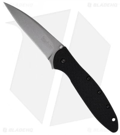 Kershaw Leek Assisted Opening Knife Black G-10 (3" S30V Stonewash) 1660G10 1 Kershaw Leek Assisted Opening Knife Black G-10 (3" S30V Stonewash) 1660G10
