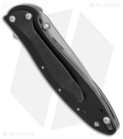 Kershaw Leek Assisted Opening Knife Black (3" Bead Blast Serr) 1660C27ST -Kershaw Shop kershaw leek black bb KS1660C27ST BHQ 49610 er side