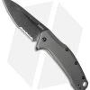 Kershaw Link Drop Point Knife Gray Aluminum (3.25" BlackWash Serr) 1776GRYBWST